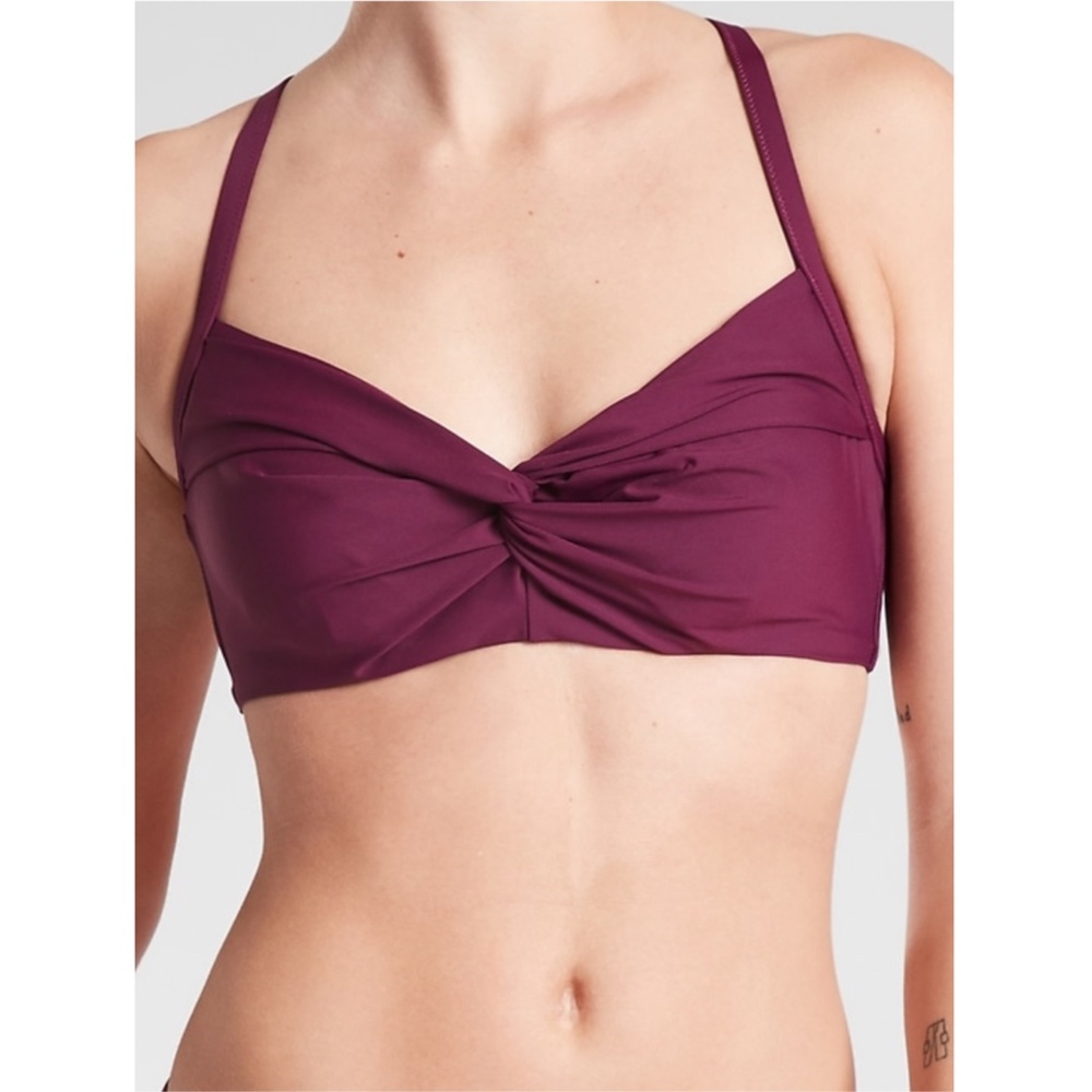 NWT Athleta Twist Up Bikini Top Velvet Plum - Picture 3 of 8